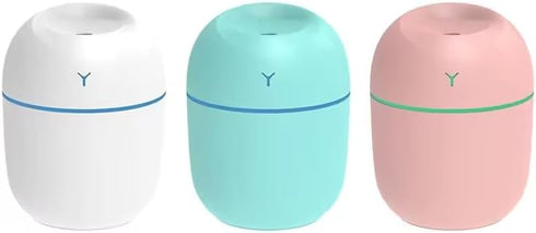 Ultrasonic 220ml Mini Humidifier Aroma Oil Diffuser USB Cool Mist Humidifier with Colorful Night Light for Home Car,Kitchen (White)...