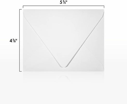 LUXPaper A2 Contour Flap Invitation Envelopes | 4 3/8" x 5 3/4" | White | 80lb. Text | 100% Recycled | 50 Qty...