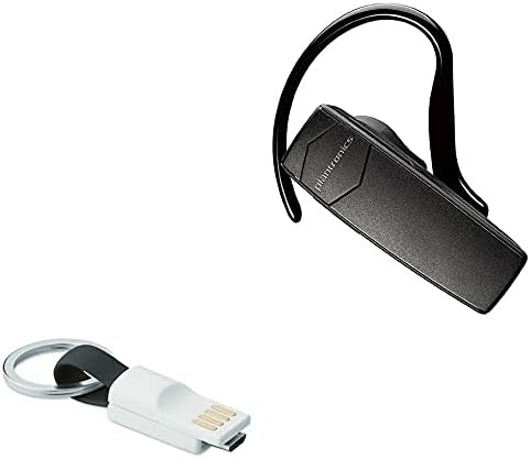 BoxWave Cable Compatible with Plantronics Explorer 55 - Micro USB Keychain Charger, Key Ring Micro USB Cable - Jet Black......