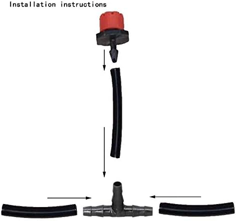 Drip Irrigation Kit Adjustable Drip Irrigation Dripper, Drip Irrigation Tee Rod Connector, Lawn and Herb Garden Irrigation Hose Fitting Sprinkler ...