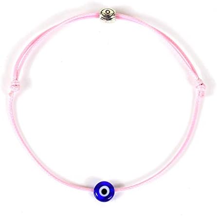HUNO 6Pcs/Set Evil Eye Ankle Bracelet Lucky Amulet Blue Eye Waterproof String Anklets for Women Kabbalah Protection Jewelry-A...