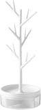 Branch Jewelry Rack With Rotatable Base and Storage Box Tree Tower Rack Hanging Organizer for Ring Earrings Necklace Bracelet,Suitable for living ...