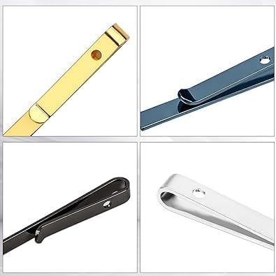 2 Pcs Tie Clips, Tie Clips for Men,Classic Black/Silver Tie Bar Set with Gift Box, Tie Pin Set for Business Wedding Anniversary and Daily Life...