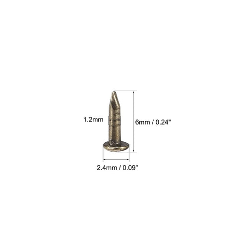 uxcell Small Tiny Nails 1.2x6mm(DxL) for Wooden DIY Decorative Pictures Boxes Household Accessories Bronze Tone 200pcs...
