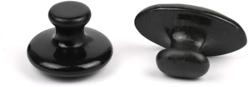 2 Pcs Long Mushroom Shaped Massage Stones Natural Bian Stone Hot Rock for Spa Massage Black...