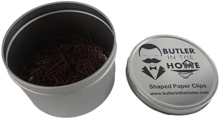 100 Count Dog Corgi Shaped Paper Clips Great for Paper Clip Collectors or Office Gift - Comes in Round Tin with Lid and Gift Box - Brown...