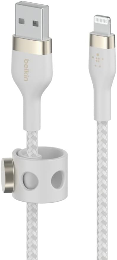 Belkin BoostCharge Pro Flex Braided USB Type A to Lightning Cable (1M/3.3FT), MFi Certified Charging Cable for iPhone 14, 13, 12, 11, Pro, Max, Mi...