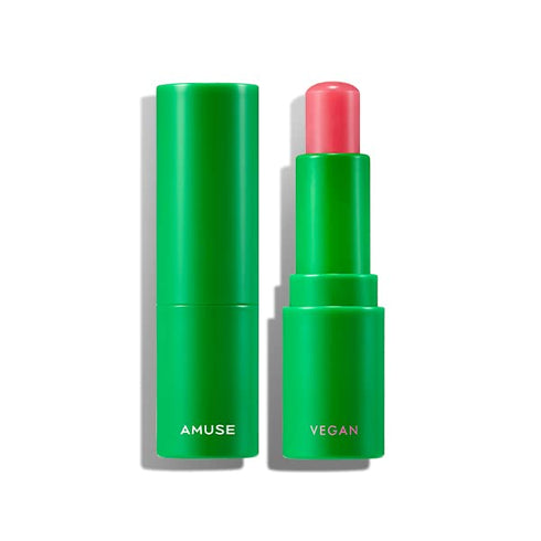 AMUSE Vegan Green Lip balm, AMUSE, Genuine Product, Korean Cosmetic, Skincare, Lip Balm, Vegan (02 ROSE)...