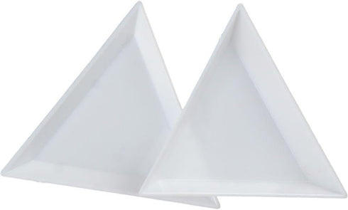 40Pcs White Bead Sorting Trays Triangle Shape Jewelry Storage Plate Painting Plastic for Craft and DIY Needs...