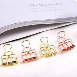 OWNDAY Binder Clips Eight Gold and Rose Gold Mason Jar...