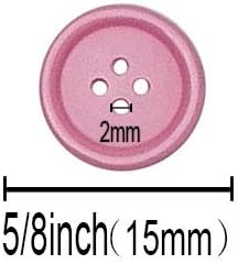 Libiline 100pcs Resin Button Solid Color 4Holes Craft Clothe Sewing Card Making Sweater Shirt (Multi-Color, 5/8"(15mm))...