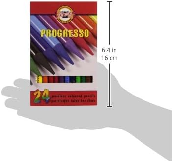 Koh-I-Noor Progresso Woodless Coloured Pencil Set (Set of 24), Red, 8758024007PZ...