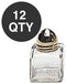 Mini Salt & Peppper Shakers Shaker, Cube Shape, Polished Gold Top, Glass Body - 1 Dozen...