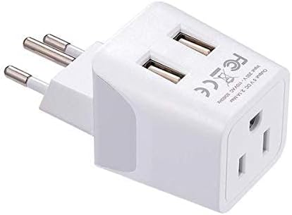 Ceptics Switzerland Travel Plug Set - with 2 USB + USA Socket Input - Type J and Type C- Ultra Compact - Safe Grounded Perfect for Cell Phones, La...