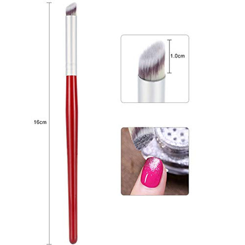 WOKOTO Nail Gradient Brush With Red Wooden Handle Nail Drawing Brush Uv Gel Design Builder Painting Pen...