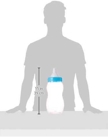 Homeford Jumbo Milk Bottle Coin Bank Baby Shower Plastic Container, 15-inch, Light Blue...