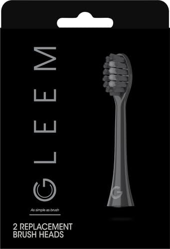 GLEEM Toothbrush Replacement Brush Heads Refill, Black, 2 Count...