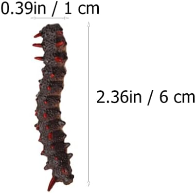 24Pcs Simulation Caterpillar Plastic Fake Worm Crawling Halloween Prank Toy Educational Learning Toys for Kids (Random Style)...