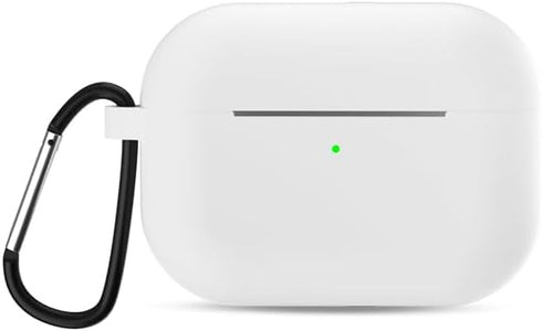 Airpods Pro2 Generation Case Cover: Pro 2nd Generation Apple Airpods Case Soft Silicone Protective Cover with Keychain Hook?White Waterproof Airpo...