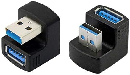 cablecc 1 Set Up & Down Angled USB 3.0 Adapter A Male to Female Extension 180 Degree 5Gbps...