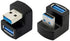 cablecc 1 Set Up & Down Angled USB 3.0 Adapter A Male to Female Extension 180 Degree 5Gbps...