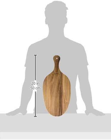 Lipper International Acacia Wood Oblong-Shape Paddle Board for Serving, 8-3/4" x 19-1/4" x 3/8"...