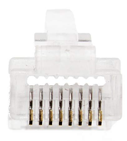 ITBEBE 50 Pieces RJ45 Cat6 Pass Through Connectors - Gold Plated Transparent Passthrough Ethernet Insert Crimp Connector UTP Network Plug for 24 A...
