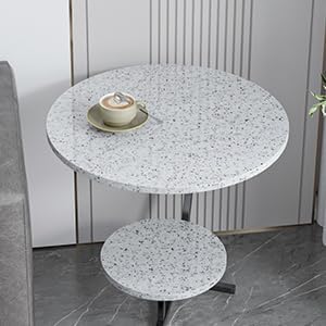 White Granite Marble Contact Paper Glossy Terrazzo Marble Wallpaper for Bathroom Kitchen Countertops Removable Waterproof Self Adhesive Granite Ma...