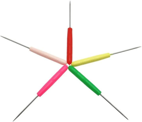 TorSor 10 Pack Scratch Awl Sewing Pricker Plastic Handle Grip Straight Tip Pin DIY Needle Punching Hole Repair Hand Craft Stitcher for Tailor Fabr...