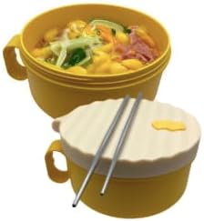 Microwave Speedy Ramen Cooker Bowl with Chopsticks and Lid for College, Travel friendly Ramen Noodles Bowl, Rice Cooker Bowl for Office or WFH Lun...