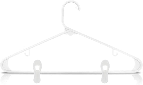 20 Pcs Multi-Purpose Clips for Hangers, White Clothes Hanger Clips, Standard Plastic Hanger...