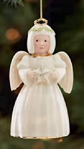 Lenox Christmas Angel with snowflake ornament Ivory Porcelain 24 k Gold New In box...