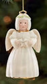 Lenox Christmas Angel with snowflake ornament Ivory Porcelain 24 k Gold New In box...