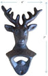 Wall Mounted Bottle Opener, Cast Iron Deer Head Bottle Opener, Beer Beverage Bottle Cap Opener, Vintage Rustic Style Wall Hanging Opener, Bar Farm...