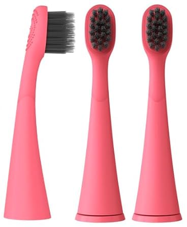 BURSTkids Electric Toothbrush Replacement Heads 3-Pack, Pink - Ultra Soft Bristles for Deep Clean – Perfect Fit with BURSTkids Sonic Kids Toothbru...