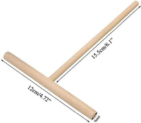 1Pc Brown Wooden T Shape Crepe Maker Pancake Spreader Stick Stick Chinese Crepes Pie Tools Kitchen Accessories Kitchen Diy Tools?Crepe Makers?Smal...