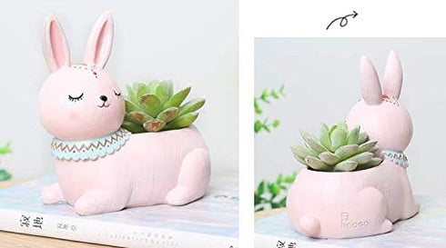 Pink Rabbit Succulent Planter Pots for Office House Balcony Landscape Creative Decorative Flower Pots (1, Pink Rabbit)...