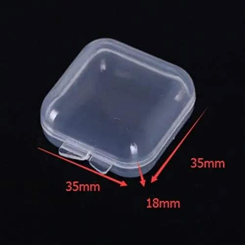 10 Pcs Mini Clear Plastic Box 1.8 mm Thicken Square Jewelry Earplug Pill Storage Box Case Container with Lid for Bead Makeup Craft Project...