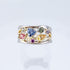 LRESJJIUJ 925 Sterling Silver Geometrical Colorful Moissanite Band Womens Shiny Full Diamond Rainbow Gemstone Ring Multi Row Wave Shape Eternity E...