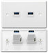 Halokny USB 3.0 Wall Plate,2 Port USB 3.0 Keystone Jack. USB 3.0 Female to Female Keystone.for Charging and Data Transfer, White(2Port USB 3.0)...