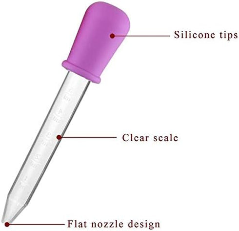 8 Pack Liquid Droppers Silicone 5ml Clear Liquid Medicine Eye Dropper with Bulb Tip for Kids Candy Mold...