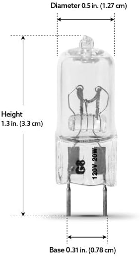 Feit Electric BPXN20/G8/RP Xenon 20-Watt Halogen T4 Light Bulb, Dimmable with G8 Base Code, Warm White...