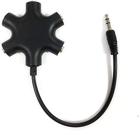 5-Way Multi Headphone Audio Splitter Connector Headphone, 3.5mm Audio Stereo Splitter Cable 1 Male to 5 Port Female Earphone Headset Adapter Compa...