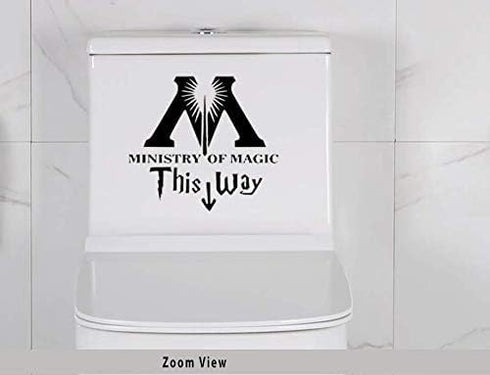 Ministry of Magic This Way Toilet Decor Wall Vinyl Decals Bumper Stickers for Cars, Van, Trucks, Laptop, Waterproof, 7.5" x 6.4"...