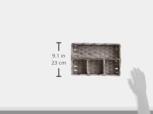 Whitmor Split Rattique 4 Section Tray Gray Wash...