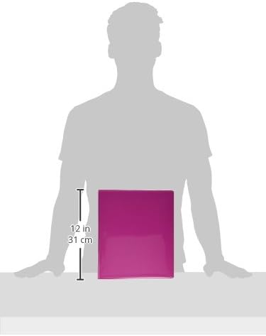 BAZIC 1" Fuschia 3-Ring View Binder w/ 2-Pockets...