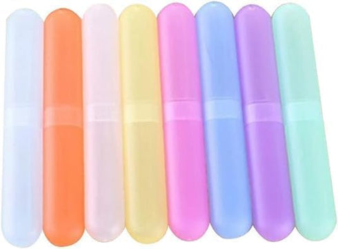 2 Pcs Random Color Travel Toothbrush Holder Case Boxes Tube Cover Toothbrush Storage Box Reusable Plastic Toothbrush Box Travel Containers Box...