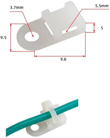 120 Set Cable Zip Tie Mounts Kit with 6" Zip Ties, White Cable Tie Base and Tapping Screw - Wire Cable Clips Organizer Holders Clamps....