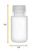EISCO Reagent Bottle, 60ml - Wide Mouth with Screw Cap - Polypropylene - Translucent...