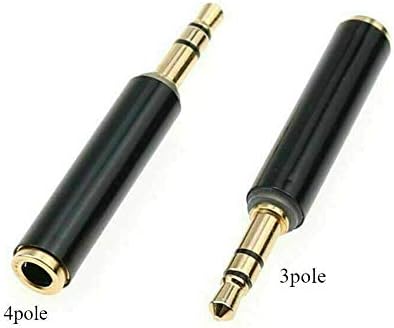 2 Pack TRRS to TRS Adapter 3.5mm Plug Jack 1/8'' Connector Converter for Phone Earphone Headphone Earbuds Microphone 4 Pole to 3 Pole Computer Cam...